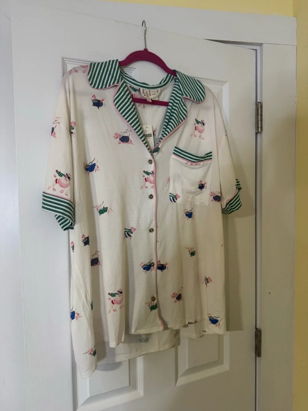 NWT Lyrebird by Anthropologie Modaluxe Short Sleeve Pajama Set with Dogs Large - Picture 6 of 11